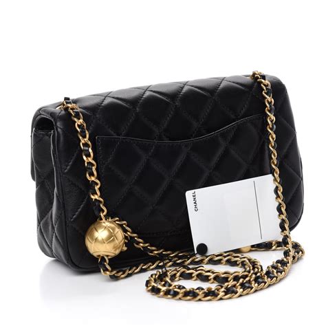 chanel mini flat|CHANEL Lambskin Quilted Mini Pearl Crush Flap Black.